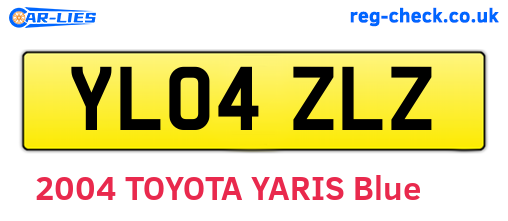 YL04ZLZ are the vehicle registration plates.