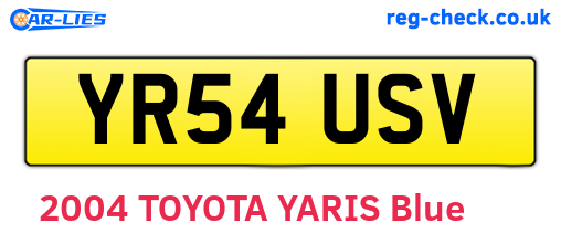 YR54USV are the vehicle registration plates.