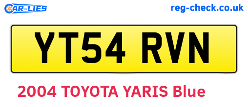 YT54RVN are the vehicle registration plates.