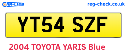 YT54SZF are the vehicle registration plates.