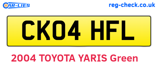 CK04HFL are the vehicle registration plates.