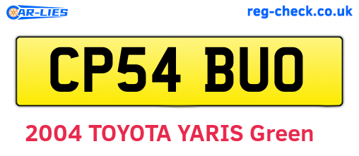 CP54BUO are the vehicle registration plates.