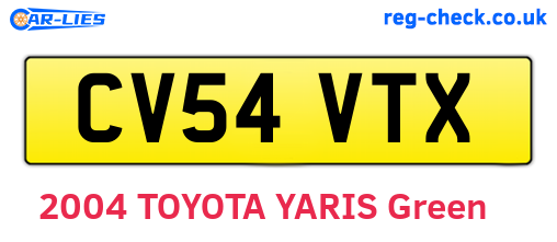 CV54VTX are the vehicle registration plates.