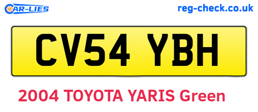 CV54YBH are the vehicle registration plates.