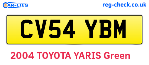 CV54YBM are the vehicle registration plates.