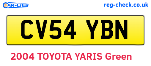 CV54YBN are the vehicle registration plates.