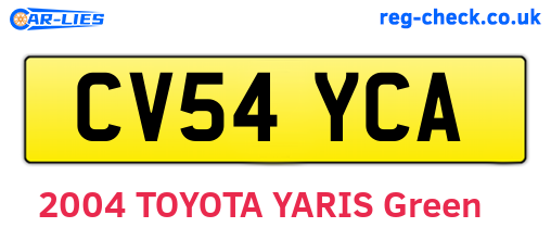 CV54YCA are the vehicle registration plates.