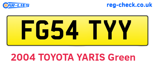 FG54TYY are the vehicle registration plates.