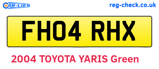 FH04RHX are the vehicle registration plates.