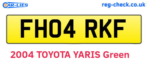 FH04RKF are the vehicle registration plates.