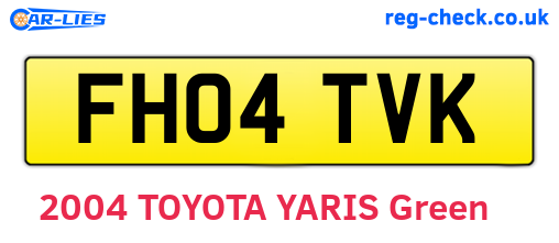 FH04TVK are the vehicle registration plates.