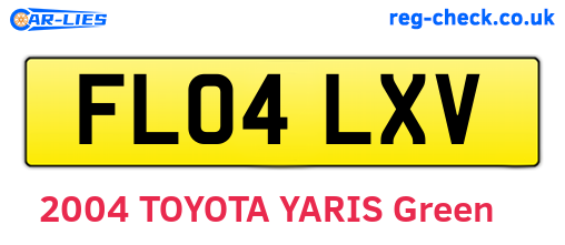 FL04LXV are the vehicle registration plates.