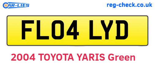 FL04LYD are the vehicle registration plates.