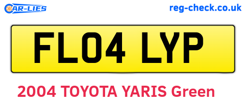 FL04LYP are the vehicle registration plates.