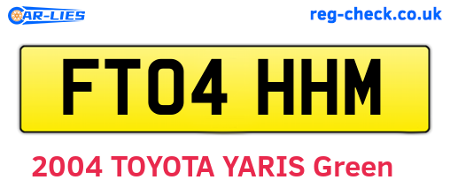 FT04HHM are the vehicle registration plates.