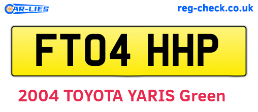 FT04HHP are the vehicle registration plates.