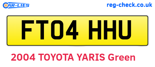 FT04HHU are the vehicle registration plates.