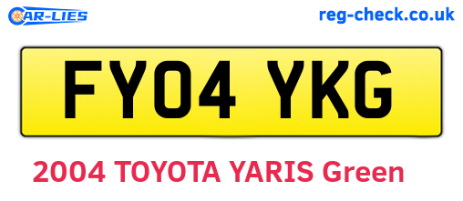 FY04YKG are the vehicle registration plates.