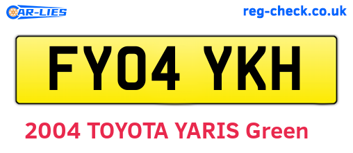 FY04YKH are the vehicle registration plates.