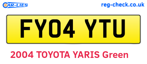 FY04YTU are the vehicle registration plates.