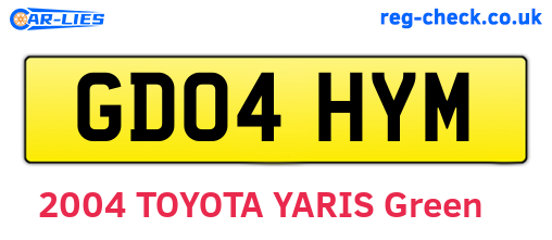 GD04HYM are the vehicle registration plates.