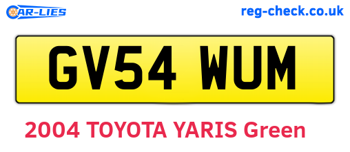 GV54WUM are the vehicle registration plates.