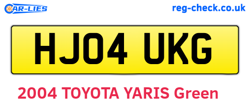 HJ04UKG are the vehicle registration plates.