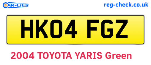 HK04FGZ are the vehicle registration plates.