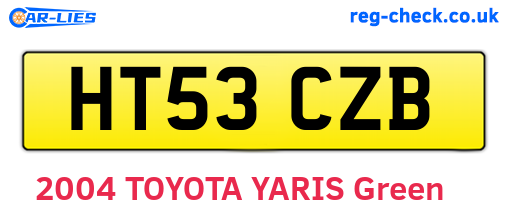 HT53CZB are the vehicle registration plates.