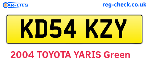 KD54KZY are the vehicle registration plates.