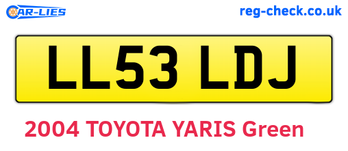 LL53LDJ are the vehicle registration plates.