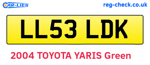 LL53LDK are the vehicle registration plates.