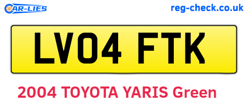 LV04FTK are the vehicle registration plates.
