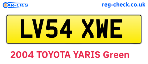 LV54XWE are the vehicle registration plates.