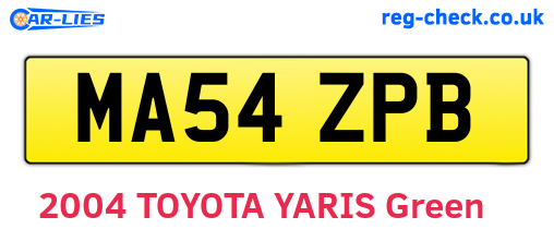 MA54ZPB are the vehicle registration plates.