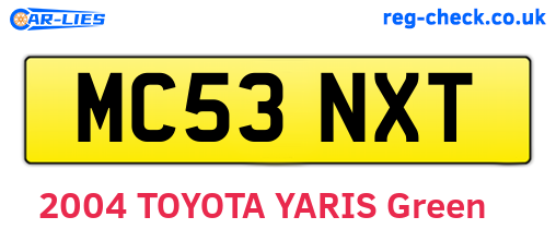 MC53NXT are the vehicle registration plates.