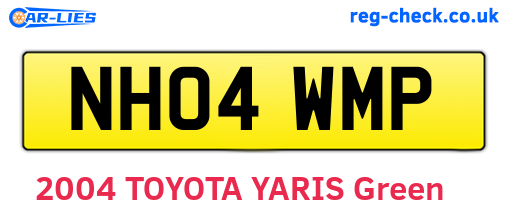 NH04WMP are the vehicle registration plates.
