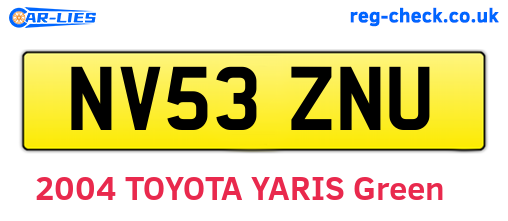 NV53ZNU are the vehicle registration plates.