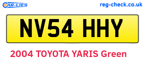 NV54HHY are the vehicle registration plates.