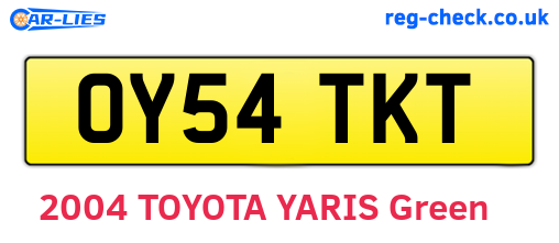 OY54TKT are the vehicle registration plates.
