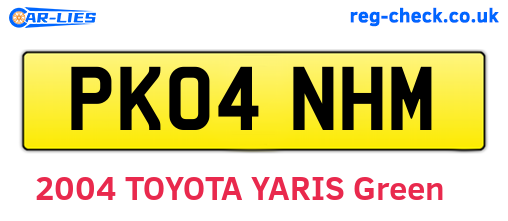 PK04NHM are the vehicle registration plates.