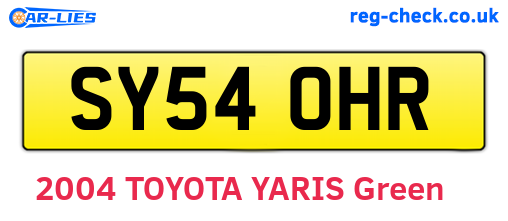 SY54OHR are the vehicle registration plates.