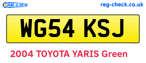 WG54KSJ are the vehicle registration plates.