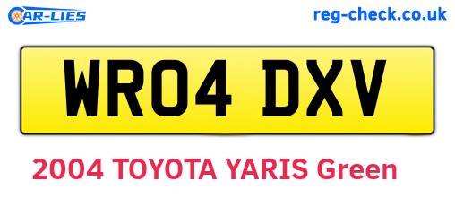 WR04DXV are the vehicle registration plates.