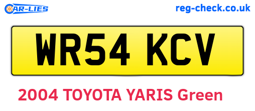 WR54KCV are the vehicle registration plates.