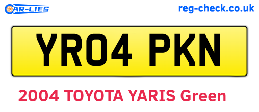 YR04PKN are the vehicle registration plates.