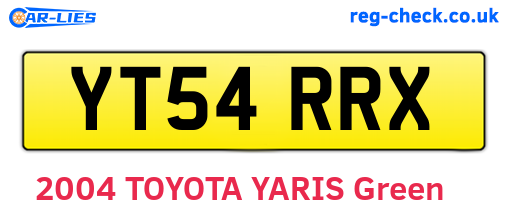 YT54RRX are the vehicle registration plates.