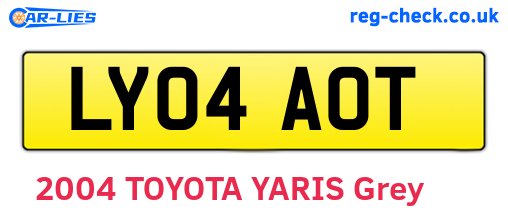 LY04AOT are the vehicle registration plates.