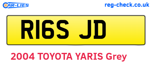 R16SJD are the vehicle registration plates.