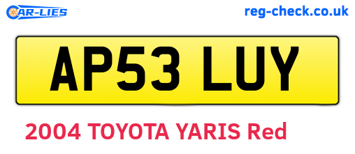 AP53LUY are the vehicle registration plates.